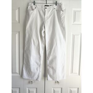 Liz Claiborne Jeans Size 14R White Boyfriend Fit Stretch Normcore